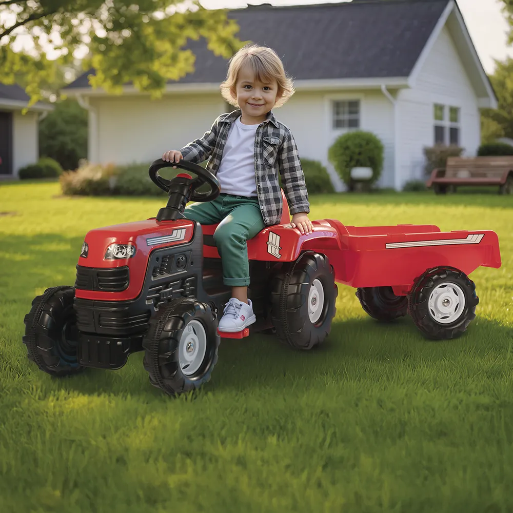 Tractor a pedal con trailer