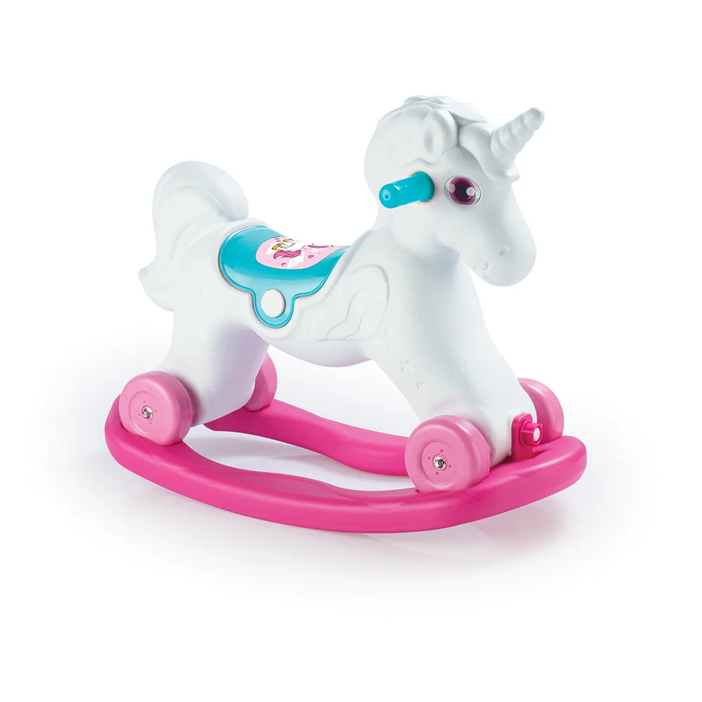 Unicornio 2 en 1 sistema mecedor y ruedas